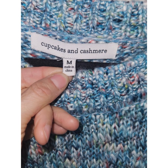 Cupcakes and Cashmere Speckled Blue Knit Sweater Size M - Picture 3 of 6
